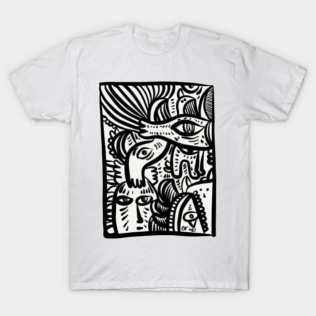 Color me Graffiti Doodle Creatures T-Shirt by signorino